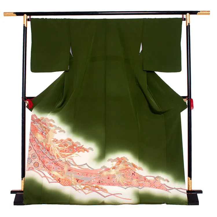 訪問着レンタル 394 抹茶 鳳凰