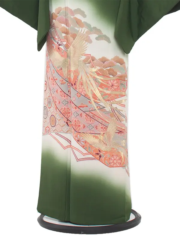 訪問着レンタル 394 抹茶 鳳凰