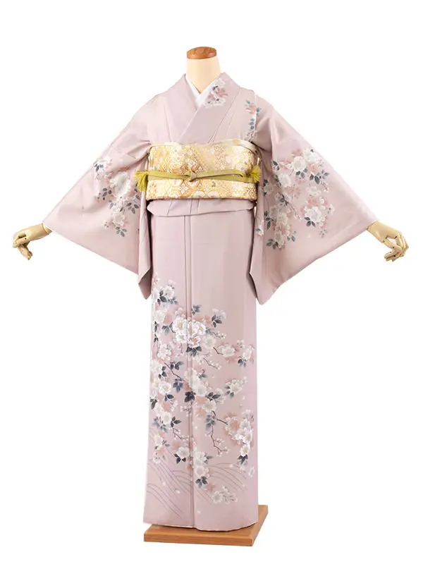 訪問着 くすみピンク 桜 608