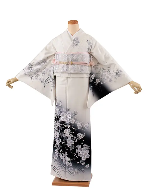 訪問着 アイボリー 桜 610