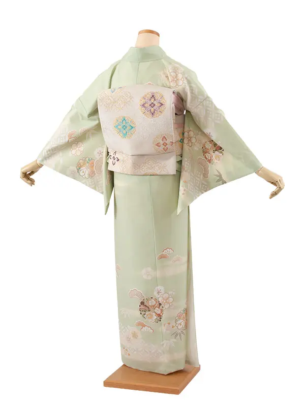 訪問着 JAPAN STYLE 若葉色 松竹梅 625 ジャパンスタイル