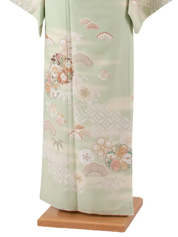 訪問着 JAPAN STYLE 若葉色 松竹梅 625 ジャパンスタイル