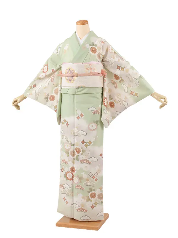 訪問着 JAPAN STYLE 若葉色 松菊 627 ジャパンスタイル