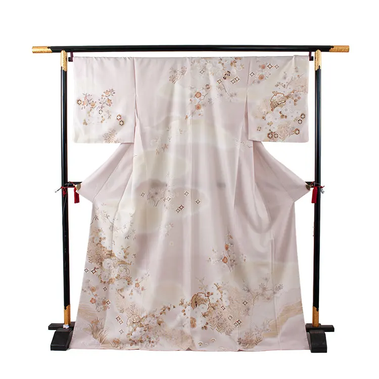 訪問着 淡ピンク 雪輪 四季花 628