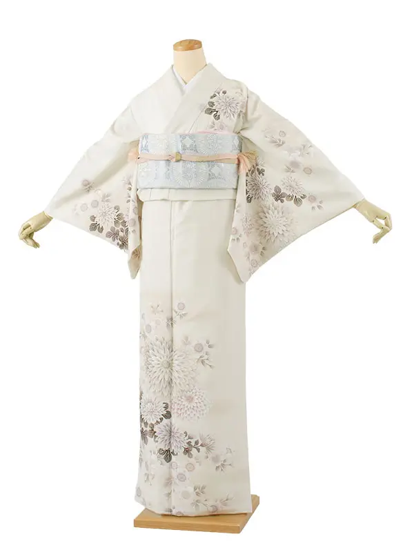 訪問着 JAPAN STYLE 薄クリーム 菊に桜 629