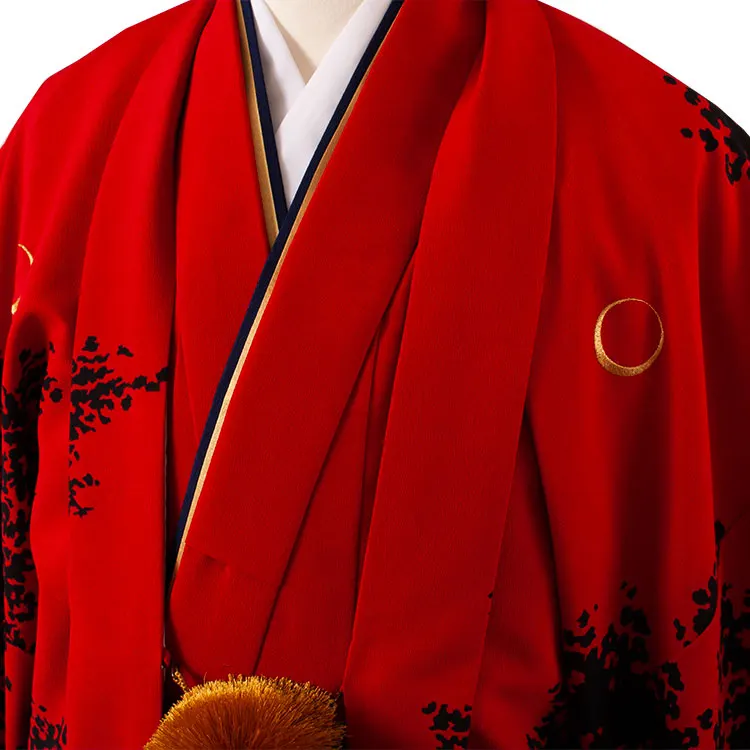 男性用袴 赤地 黒龍 /5C16