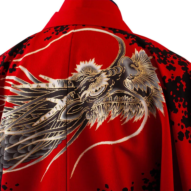 男性用袴 赤地 黒龍 /5C16