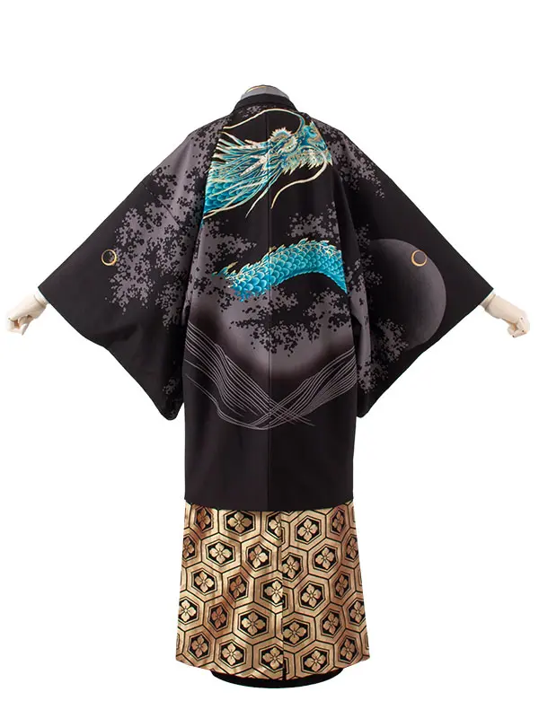 男性用袴 黒地 青龍 /5C19