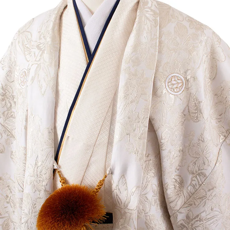 男性用袴 白地 花柄 /5C34