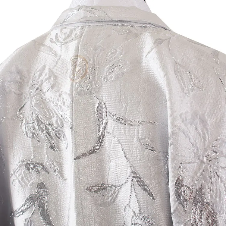 男性用袴 白シルバー 洋花 /5X34