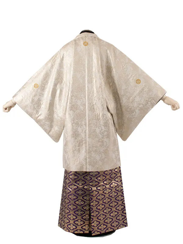 男性用袴 オフホワイト アンティーク柄 グラデーション袴 /5X52