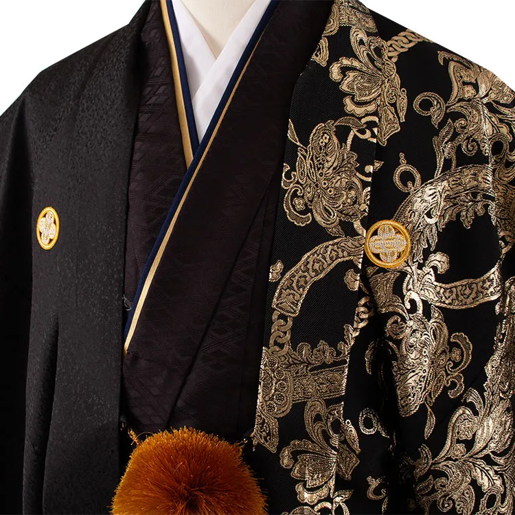 男性用袴 黒地 アンティーク柄 グラデーション袴 /5X54