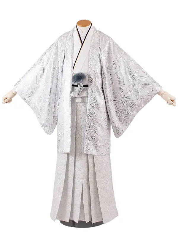 男性用袴 シルバー 流水 /6H21