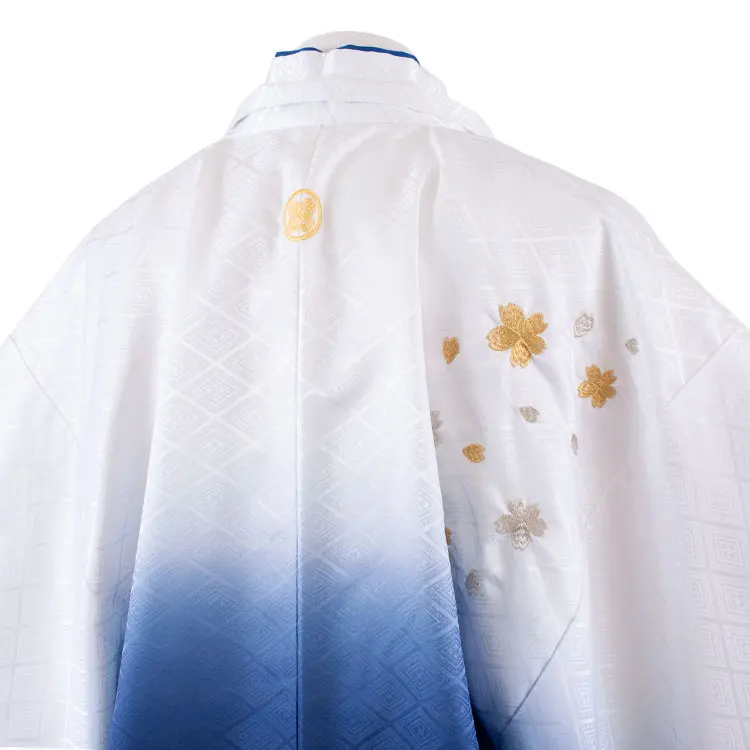 男性用袴 白紺ぼかし 桜刺繍 /6N08