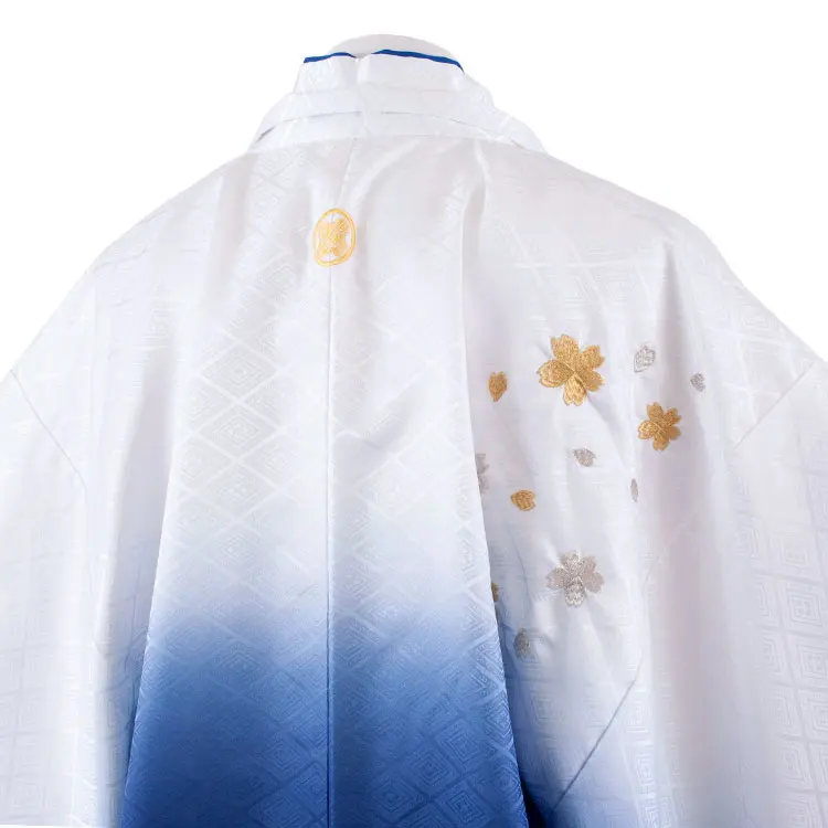 男性用袴 白紺ぼかし 桜刺繍 /6N09