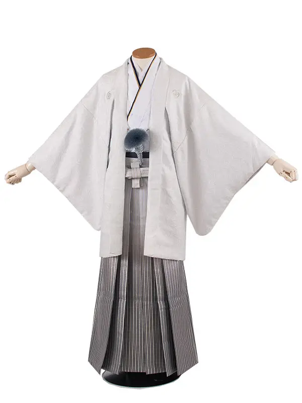 男性用袴 白地 羊歯模様 /6X53