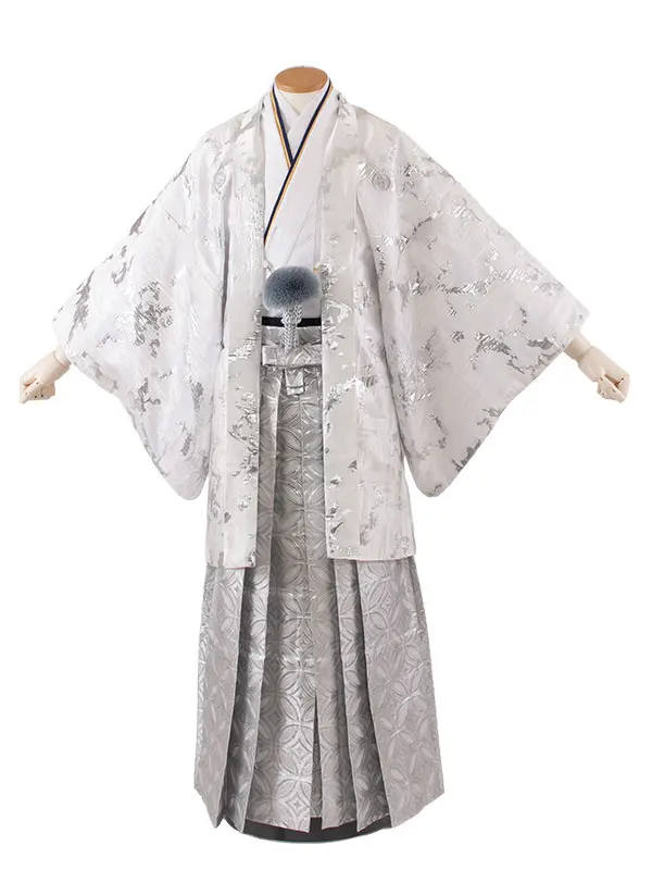 男性用袴 白地 七宝柄袴 /6X55