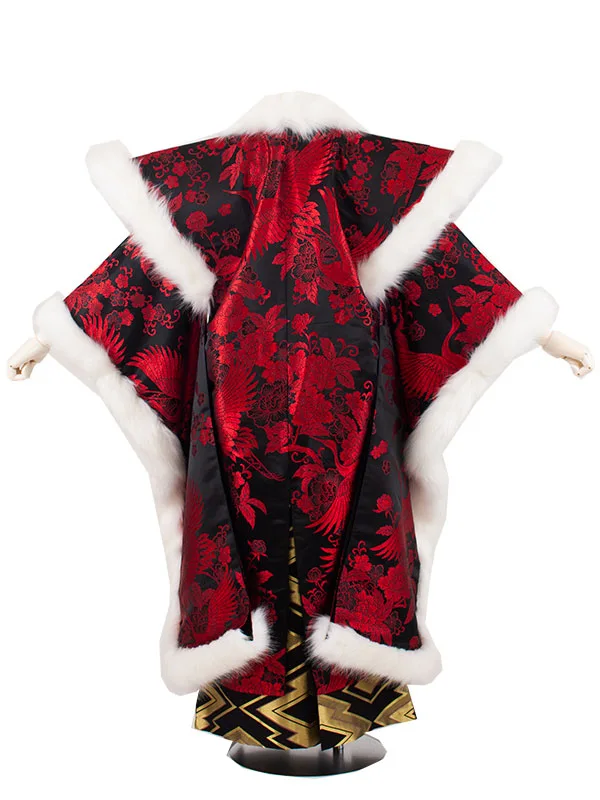 男性用袴 打掛紋付 黒地 豪華絢爛 鶴 牡丹 桜 /6Z28