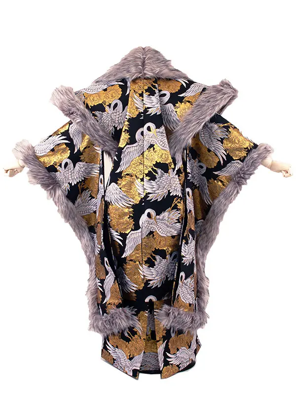 男性用袴 打掛紋付 黒地 豪華絢爛 鶴 牡丹 /6Z31