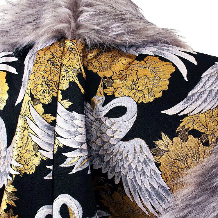 男性用袴 打掛紋付 黒地 豪華絢爛 鶴 牡丹 /6Z31