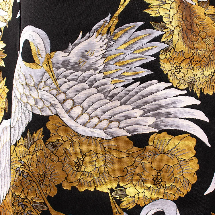 男性用袴 打掛紋付 黒地 豪華絢爛 鶴 牡丹 /6Z31