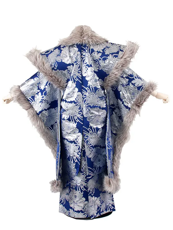 男性用袴 打掛紋付 青地 豪華絢爛 菊 牡丹 /6Z32