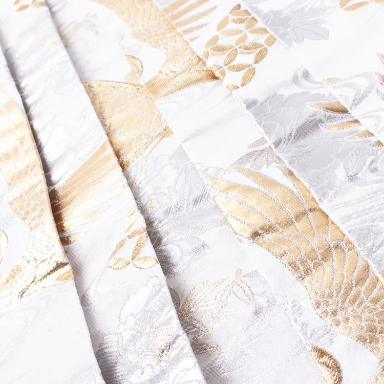 男性用袴 打掛紋付 白地 豪華絢爛 鶴 ファー付き /6Z37