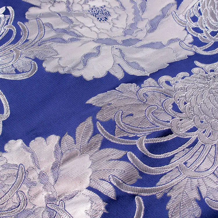 男性用袴 打掛紋付 青地 豪華絢爛 牡丹 ファー付き /6Z38