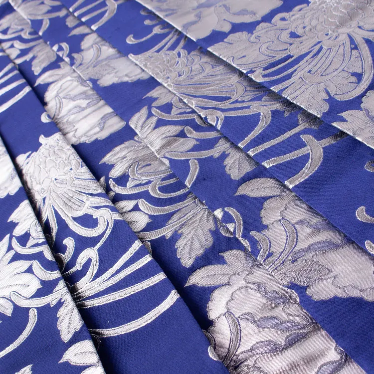 男性用袴 打掛紋付 青地 豪華絢爛 牡丹 ファー付き /6Z38