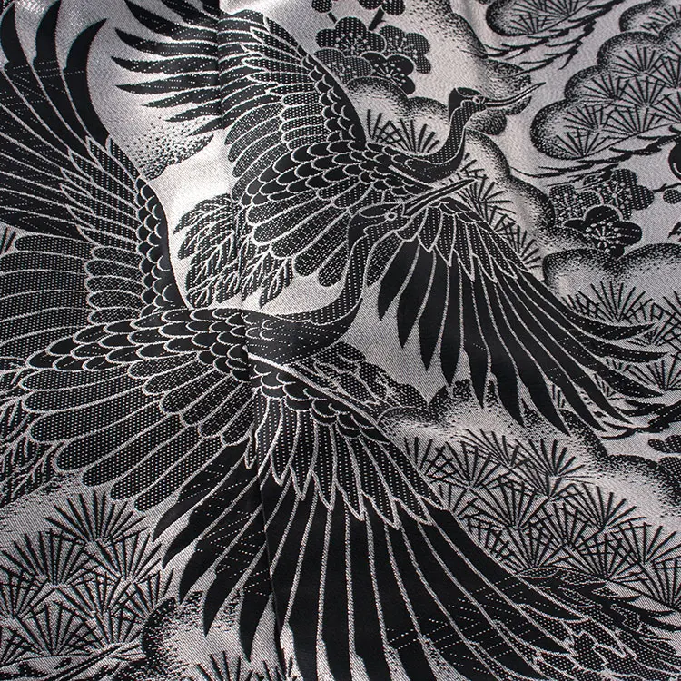 男性用袴 打掛紋付 シルバー 豪華絢爛 鶴 ファー付き /6Z39