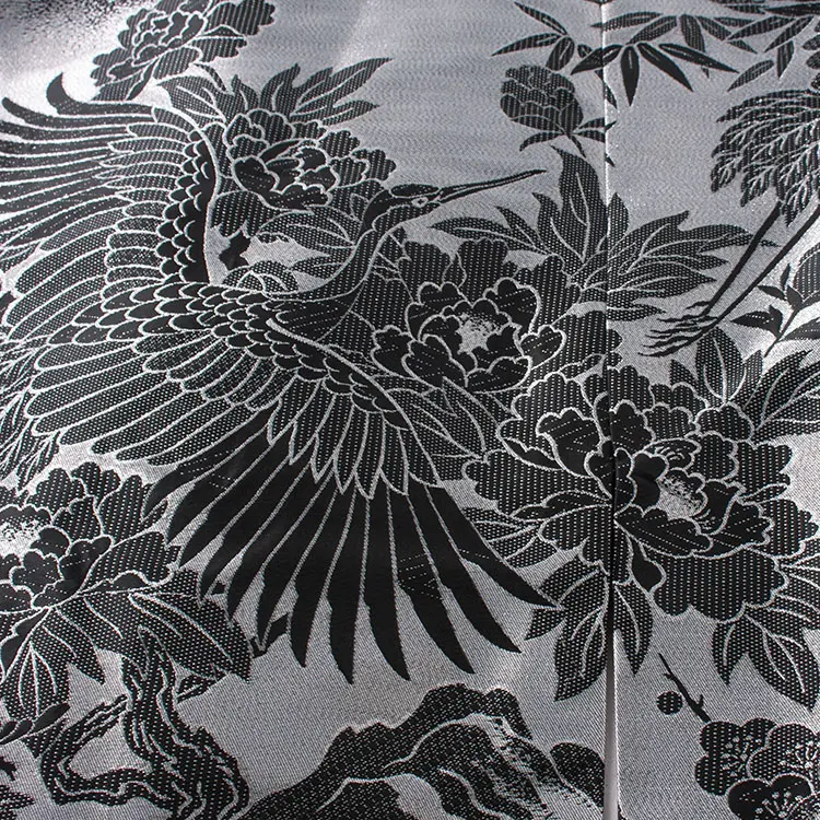 男性用袴 打掛紋付 シルバー 豪華絢爛 鶴 ファー付き /6Z39