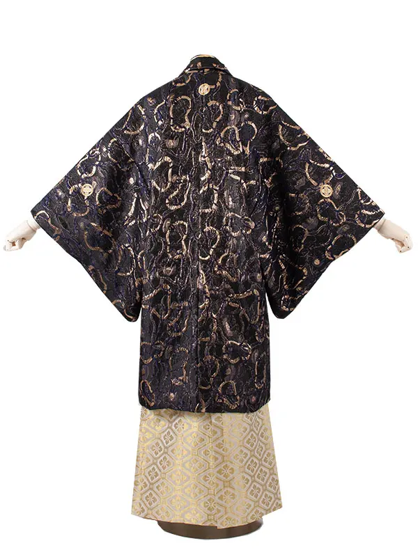 男性用袴 黒地 ラメ /7C23