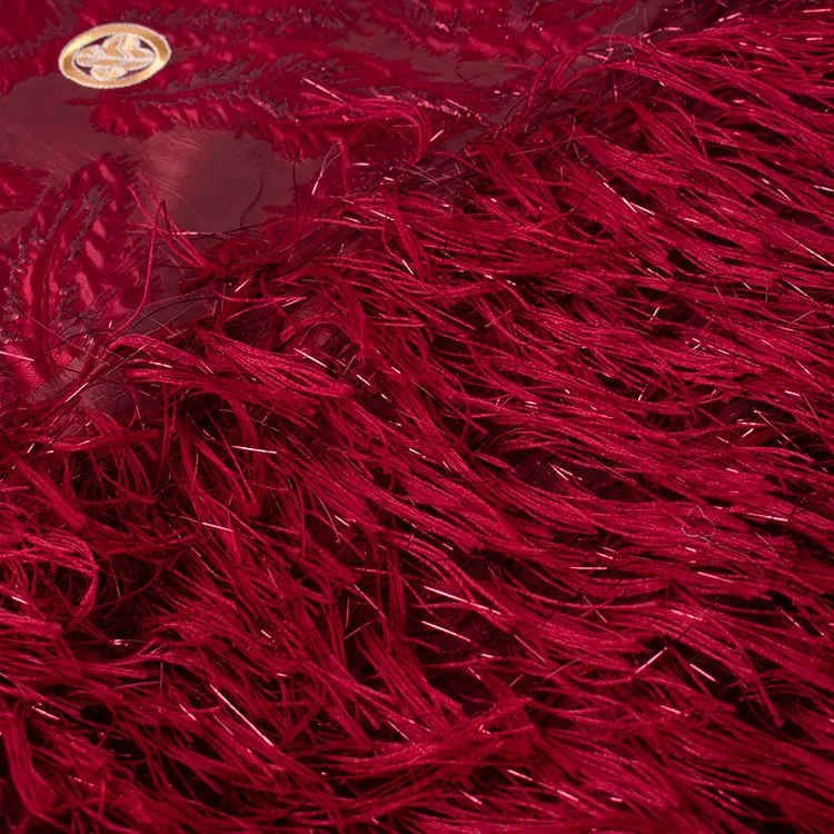 男性用袴 赤地 フリンジ ファー付き /7C29