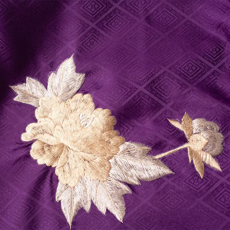 男性用袴 紫ぼかし つる草刺繍 /8V01