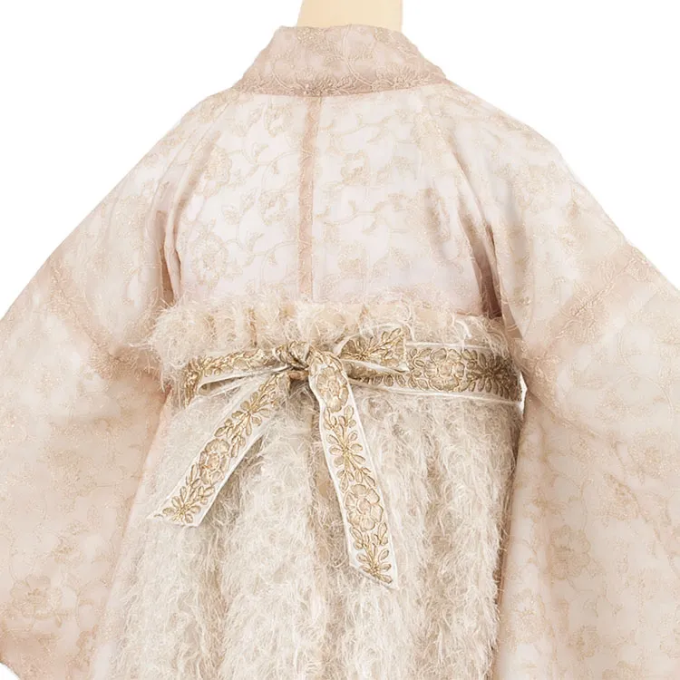 卒業袴レンタル二尺袖 ラフィネモカ ゴールドベージュ レース ドレス袴 2057