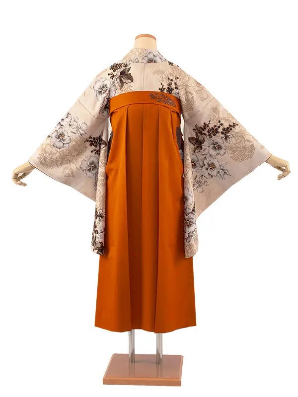 卒業袴レンタル二尺袖 JILLSTUART ベージュ 洋花 2061