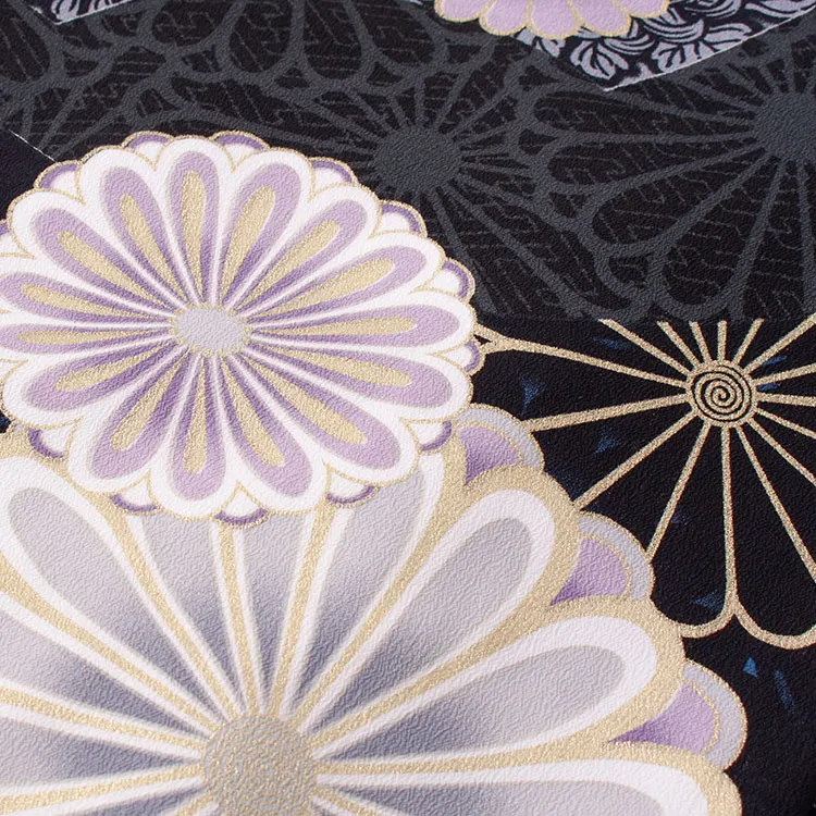 卒業袴レンタル二尺袖 JAPAN STYLE 黒地 菊 2063