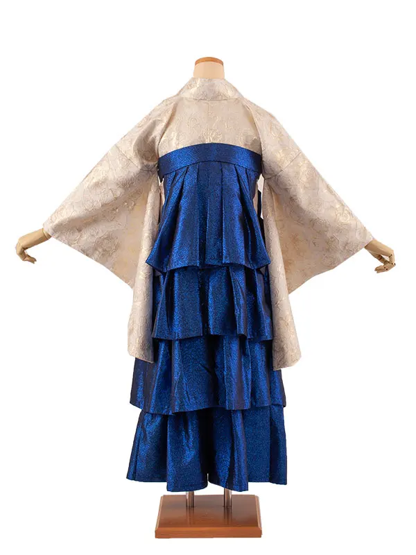 卒業袴レンタル二尺袖 ベージュゴールド 薔薇 ドレス袴 2067