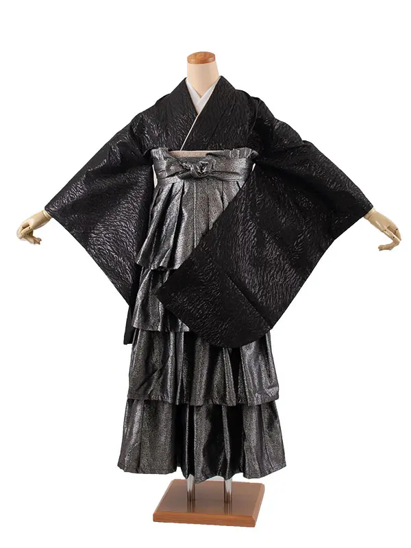 卒業袴レンタル二尺袖 黒地 ドレス袴 2068