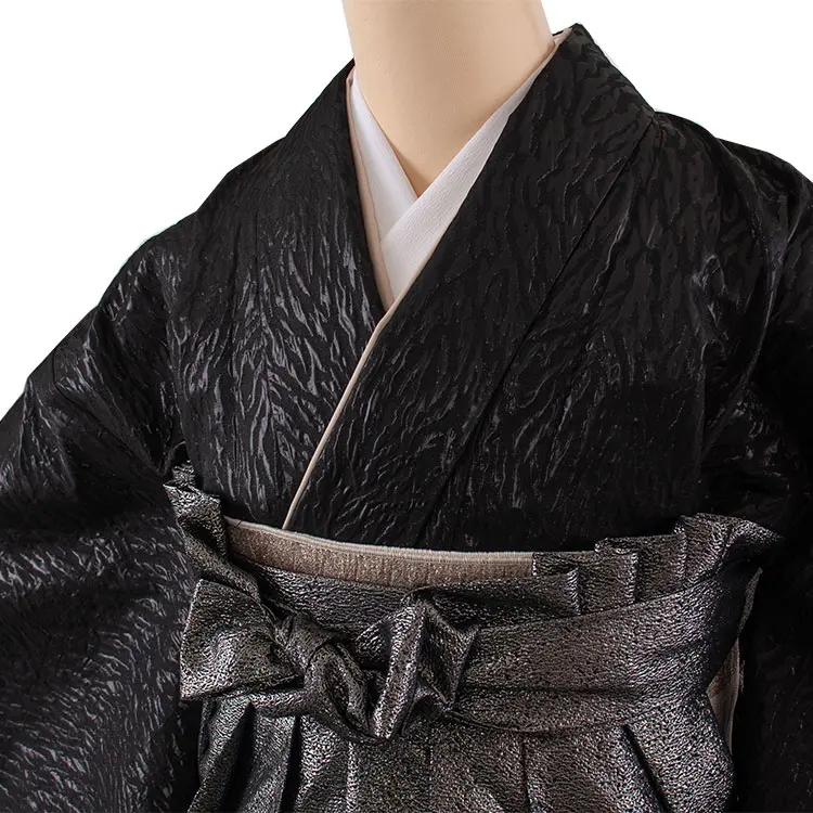 卒業袴レンタル二尺袖 黒地 ドレス袴 2068