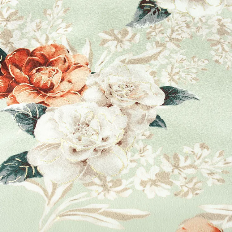 卒業袴レンタル二尺袖 Heatherペールグリーン花×アイボリーレース 2069