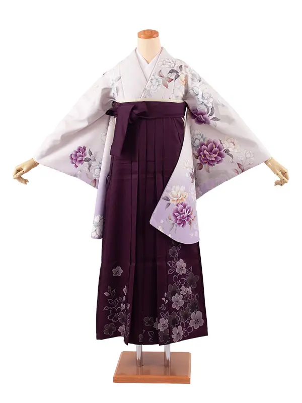 卒業袴レンタル二尺袖 桜田ひより 薄ピンクラベンダー 牡丹 2074