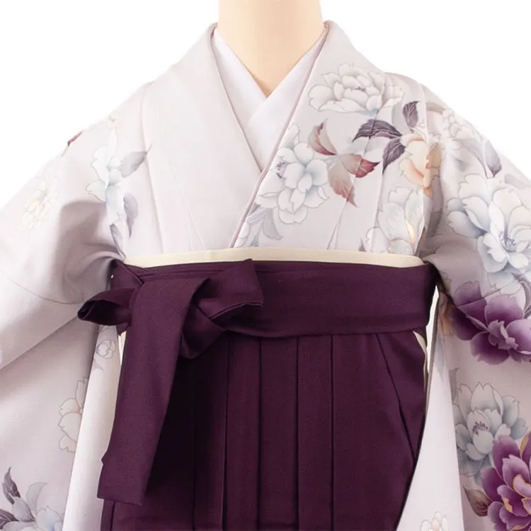 卒業袴レンタル二尺袖 桜田ひより 薄ピンクラベンダー 牡丹 2074