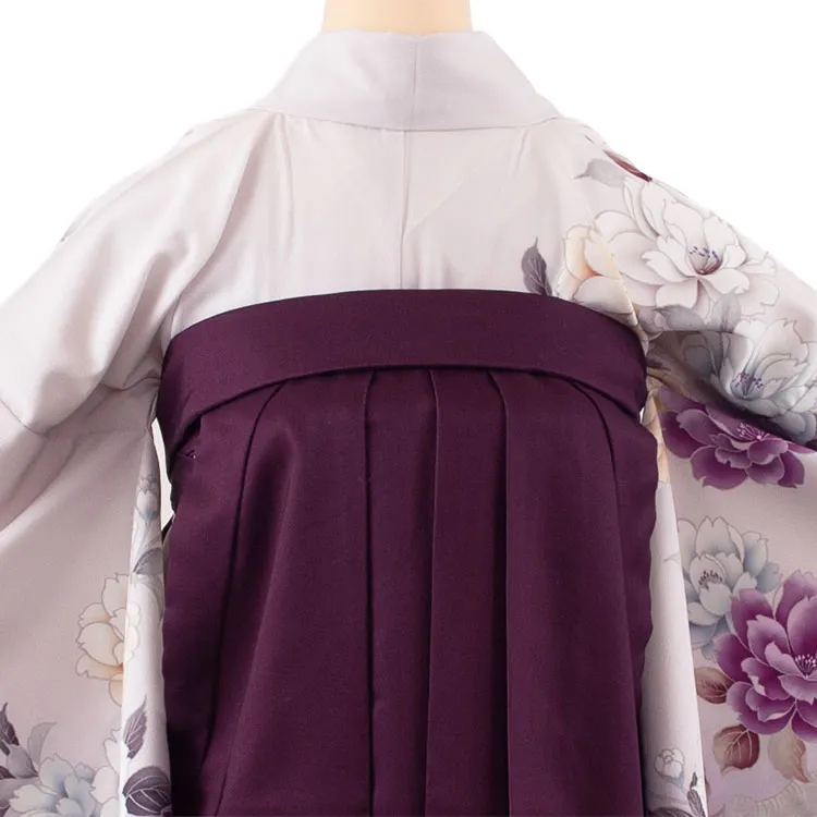 卒業袴レンタル二尺袖 桜田ひより 薄ピンクラベンダー 牡丹 2074