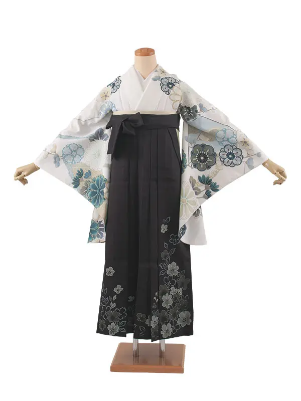 卒業袴レンタル二尺袖 桜田ひより 白地 梅 菊 2076