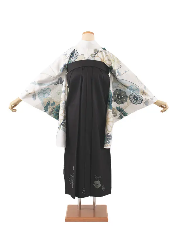 卒業袴レンタル二尺袖 桜田ひより 白地 梅 菊 2076