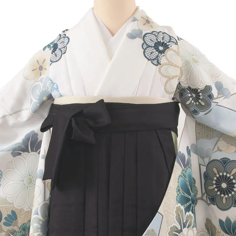 卒業袴レンタル二尺袖 桜田ひより 白地 梅 菊 2076