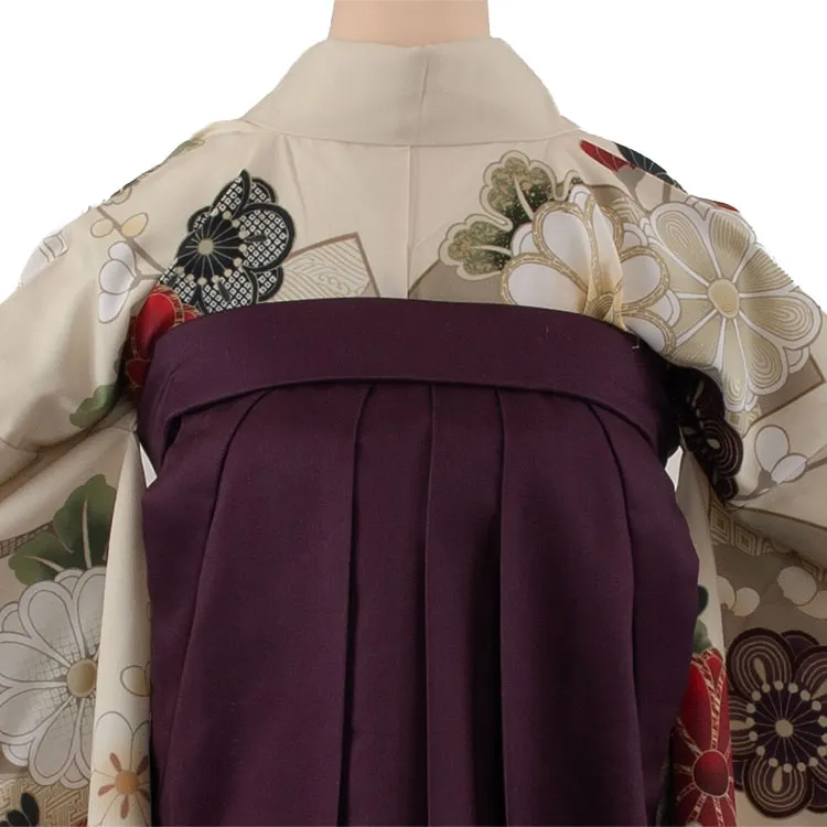 卒業袴レンタル二尺袖 桜田ひより クリームイエロー 梅 菊 2077