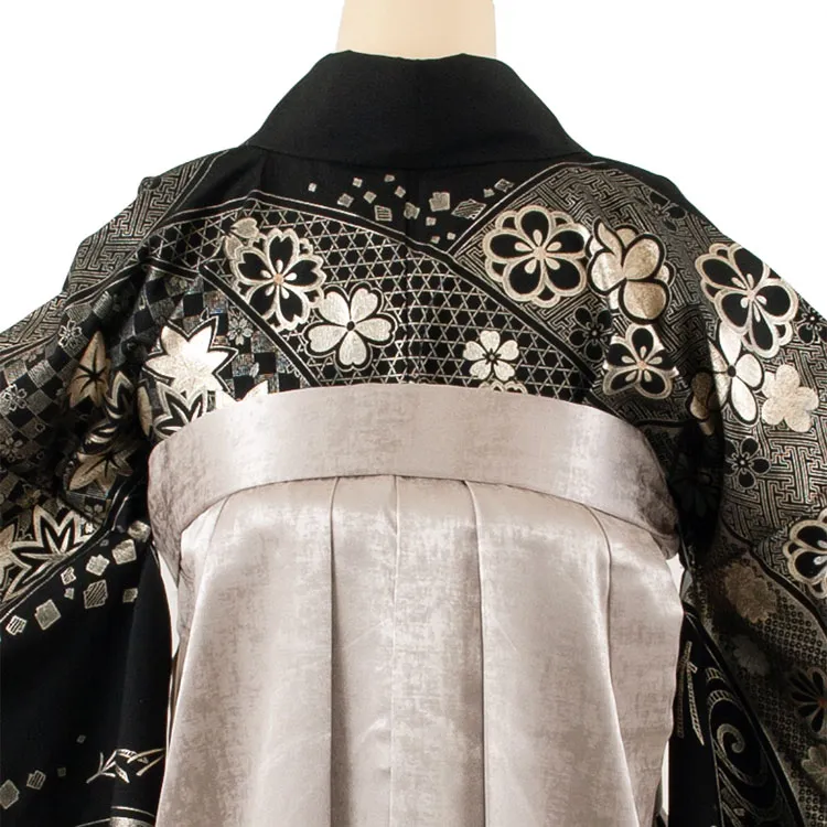 卒業袴レンタル二尺袖 黒地 梅 2085