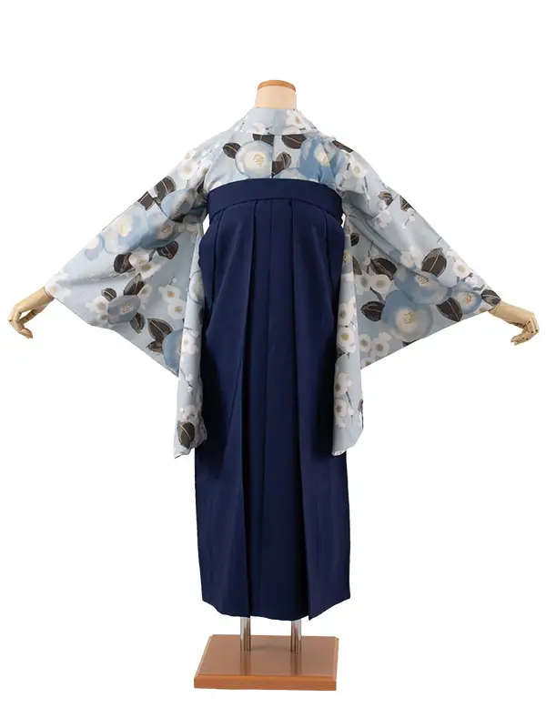 卒業袴レンタル二尺袖 スモークブルー 梅 2088